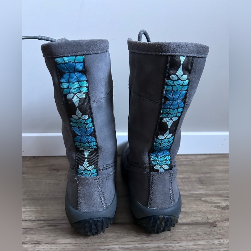 Cushe Allpine Cone suede grey turquoise Gray Women's Boots faux fur nordic - Picture 2 of 12
